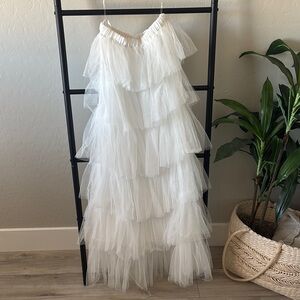 White Tulle Layered Skirt